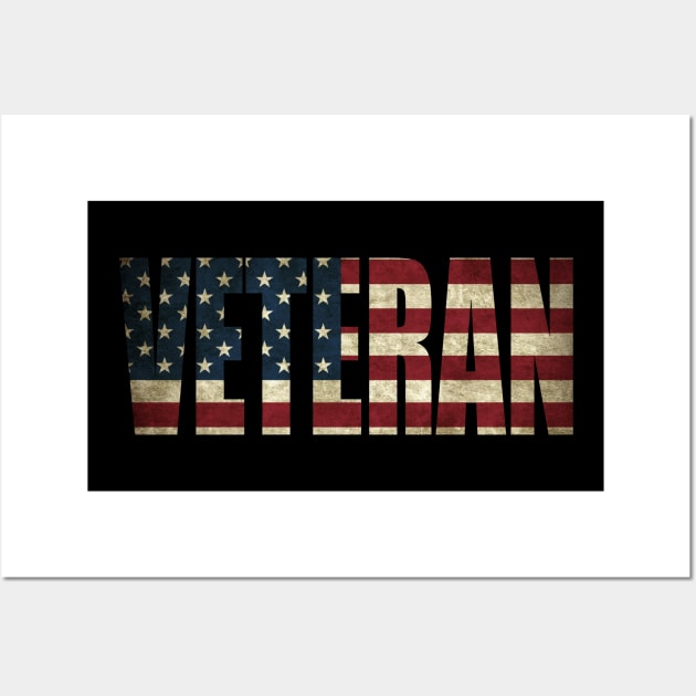 Veteran US American Flag Wall Art by Dirty Custard Designs 